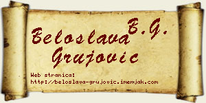Beloslava Grujović vizit kartica